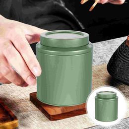 Storage Bottles Tea Tin Canister Airtight Lids Round Can Box Small Kitchen Loose Leaf Coffee Beans Jar