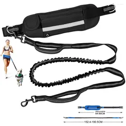 Dog Collars Hands Free Leash Portable With Waist Bag Running Walking Retractable ElasticBelt Pet Leashes For DogsTraction Rope