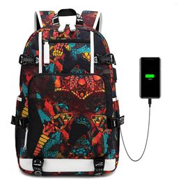 Backpack 2024 Bag Male Student Schoolbag Fashion Printed Anti-splash Water Computer Package Outdoor Sports Travel Knapsack