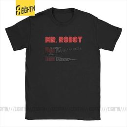 Men's T-Shirts Mr Robot Fsociety00.dat T-Shirt Men Hacker Fsociety Hack Linux Programmer Awesome Cotton Tee Short Sleeve T Shirts Adult Tops T240425