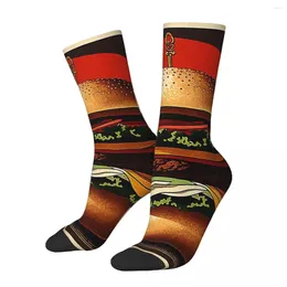 Men's Socks Happy Funny Compression A Traditional Japanese Burger Vintage Harajuku Hamburger Hip Hop Crazy Sock Gift Printed