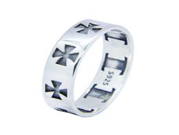 Size 610 Lady Girls 925 Sterling Silver Ring Jewelry Newest S925 Punk Style Cycle Cross Ring331t7890081