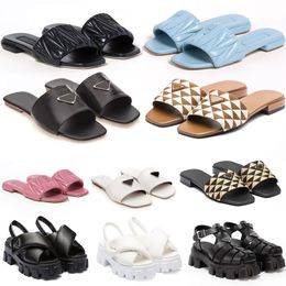 free shipping designer Sandals shoes women slides slippers platform black pink brown womens flip flops nappa foam rubber matelasse luxury leather slides