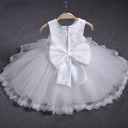 Girl's Dresses Baby Girl Dress White Christening for 1st Birthday Party Dresses 2023 Infant Princess Ball Gown 0-2Y Newborn New Year Clothings d240425
