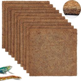 Substrate 10Pcs Reptile Carpet 30X30CM Natural Coconut Fibre Pet Mat Tortoise Carpet Mat Coco Fibre Substrate Liner Pet Terrarium Liner fo