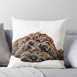 Pillow Chocolate/Brown Cockapoo - White Background Throw Luxury Sofa Pillows Pillowcases Covers