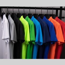 Camicie da uomo estate sport di colore solido sport asciugatura rapida a manica corta polo a maniche corta