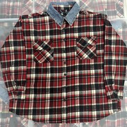 Real Pictures Plaid Printing Shirt Men Women Red Shirts Coats