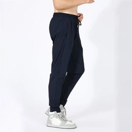 Summer Run Long Sweatpants Pull Key Pocket Men Plaid Polyester Outdoor Training Pants Joggers Workout Fitness Casual Trousers 240412