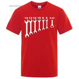 Men's Polos Vintage Screw Wrench Opener Mechanic T-Shirts Men Car Fix Engineer Cotton Tee Short Sleeve Funny T Shirts Top Tee Mens ClothesL2404