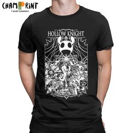 Men's T-Shirts Hipster Hollow Knight Video Game T-Shirt for Men Round Neck Cotton T Shirt Short Sleeve Tees Printing Clothes T240425