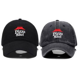 Softball New Vintage Washed Cotton Pizza Embroidery Baseball Cap For Men Women Dad Hat golf caps Snapback Cap Dropshipping