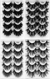 8D False Eyelashes 25MM 5 Pairs Makeup eyes Eyelash extension Faux Mink Natural Thick Long Fluffy Soft Wispy black fake Lashes Bul7219198