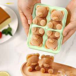 Tools 3D Little Bear Shape Ice Cube Silicone Mold Chocolate Cake Mould Candy Dough Mold For Coffee Milk Tea Whiskey Ice Mold