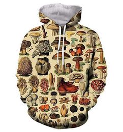 Men's Hoodies Sweatshirts Plants Colourful Mushrooms Hoodies 3D Print Man Women Oversized Streetwear Y2k Hoodie Pullovers Hooded Sweatshirts Kids Clothing 240424