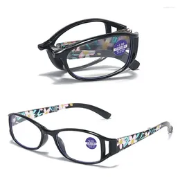 Sunglasses Folding Reading Glasses Printed Women's Colour Pc Full Frame Portable Middle-aged And Elderly 1.0 To 4.0