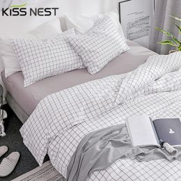 sets Home Comforter Bedding Sets Duvet Cover Pillowcase Euro 2 3 Pieces Black White Plaid 240x220 200x200 150x200