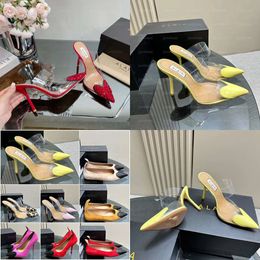 Women Fashion High High Heels Designer Kitten Heel Buckle Sandal Sexy Patent Leather Suede Love Spike Flat Bottom Ballet Shoes Banquet 35-40