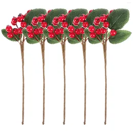 Decorative Flowers 5 Pcs Artificial Berry Cuttings Christmas Decorations Tree Branches For Vase Fake Iron Cherries