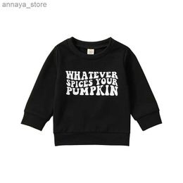 T-shirts Baby Boys Girls Clothes Spring Autumn Letter Hoodies Pullovers Tops Long Sleeves Kids Hoodies Sweatshirt Toddler ClothingL2404