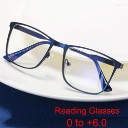 Sunglasses Ultra-Light Clear Lens Anti-blue Reading Glasses Men High Quality Vision Care Eyewear Anti-fatigue Gold Metal Square