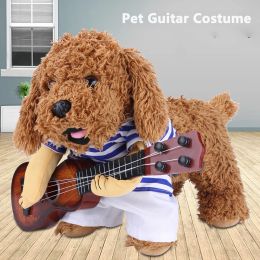 Jackets Pet Guitar Costume Funny Dog Costumes Guitarist Player Cosplay Party Dog Cat Clothes Dressing Up Outfits