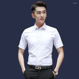 Men's Dress Shirts For Men Short Sleeve Office Man Shirt Oversize Formal Clothing Fashion 2024 Asia With Collar Summer Tops Sale S I
