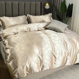 sets Silk Satin bedding Set Full King Queen Size Luxury King Double Duvet Cover Set 200x200 Bed Linen 2 People 220x240 Free Shipping