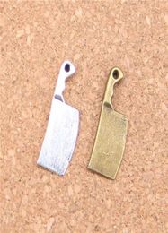 120pcs Antique Silver Bronze Plated kitchen knife meat cleaver Charms Pendant DIY Necklace Bracelet Bangle Findings 239mm8124772