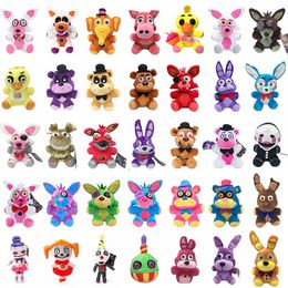 Hot selling cartoon 18cm horror plush toy, brown bear with broken ears, rabbit anime, surrounding doll dolls