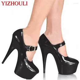 Dance Shoes Stage Banquet 15CM Sexy High Heel Glass Shoes/model Club Pole Dancing Performance