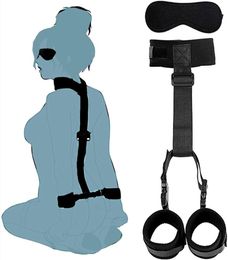 Hand Leg Cuff Set Sex Resistance Bands with Wrist Ankle Strap Bed Restraint Sex Bondage Gear Accessories Handcuffs for Adults Couples with Safety Release Restraint