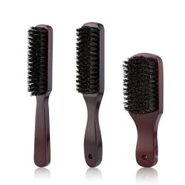 2024 Wood Handle Boar Bristle Cleaning Brush Hairdressing Men Beard Brush Anti Static Barber Hair Styling Comb Shaving Toolsfor Hairdressing Men Beard Brush