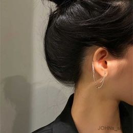 Dangle Chandelier 1 Pc Multi Layer Chain Earrings Long Tassel Piercing Stud Earring Ear Cuff Womens Clip Earrings Silver Colour Ear Jewellery