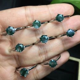 Cluster Rings 1 Pc Fengbaowu Natural Moss Agate Ring 925 Sterling Silver Resizable Reiki Healing Stone Fashion Jewelry Gift For Women