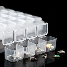 28 Slots Adjustable Transparent Plastic Storage Jewellery Box Compartment Earring Bead Screw Holder Display Organiser Container