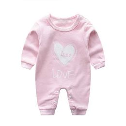 7LNG Rompers 0-24m Baby Costume Newborn Jumpsuit Printed cartoon Baby Girl Onesie Long Sleeve Round Collar Spring/autumn Clothes Romper d240425