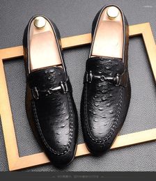 Dress Shoes Leather Breathable Men's Casual Fashion Embossed Pattern A Lazy Man Wearing Horse