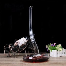 Latest Design Artificial Blowing Manual Cold Cut Leadfree Crystal Glass Snake Transparent Wine Decanter 240420