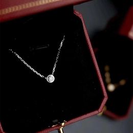 Designer Brand Carter Single Diamond UFO Bubble Necklace 925 Sterling Silver Plated 18K Gold Classic Collar Chain Pendant