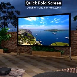 16:9 Portable Fast Fold Front Projector Screen for Outdoor/Indoor Home Theatre Backyard Movie Gaming Office School Presentation