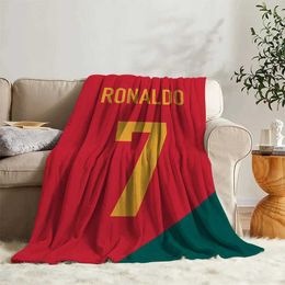 Blankets Sofa Blankets Cristiano Ronaldo CR7 Custom Blanket for Bed Camp Nap Bedroom Decor Bedspread Fluffy Flannel Birthday Wedding Gift T240422