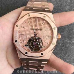 Piquet Audemar audemar Manual 26515 clean-factory Mechanical Series Ultra Thin Real Tourbillon 18 k Rose Gold Wrist Watch 41 Mm
