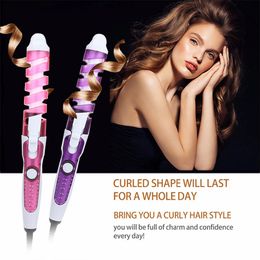 19mm Spiral Curling Irons Ceramic Hair Curler Electric Wand Waver Styling Tools 240423