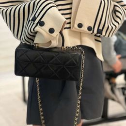 designer leather handbag channelies popular internet celebrity with versatile small wind diamond grid stick bag box bag chain crossbody bag womens bag