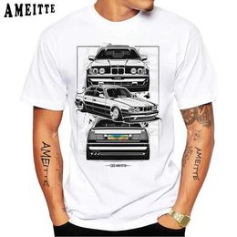 Men's T-Shirts New Summer Men Short Slve Drive The Classic Germany EUDM - E34 M5 - Classic T-Shirt Vintage Boy Casual Tops Man White Ts T240425