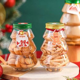 Storage Bottles Jars Christmas Tree Sweet Pot Childrens Favourite DIY Gifts Candy Biscuits Snacks Chocolate Packaging New Year Decorative Box H240425