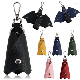 Keychains Fashion Funny Bat Pu Leather For Women Men Car Keyrings Protective Holder Anti-Lost Waist Key Bag Accessories Gift