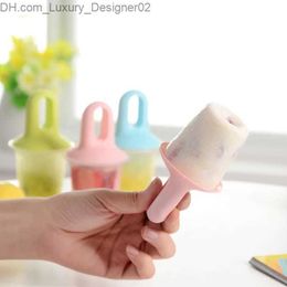 Ice Cream Tools Mini silicone ice cream mold with cover set childrens fruit milkshake food Q2404251