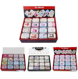 12PiecesLot Portable Mini Metal Tin Box Multiple Pattern Printing Mac Makeup Jewelry Pill Storage With Lid Gift Packing 2109148794135